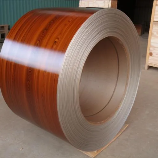 Wood grain color steel coil