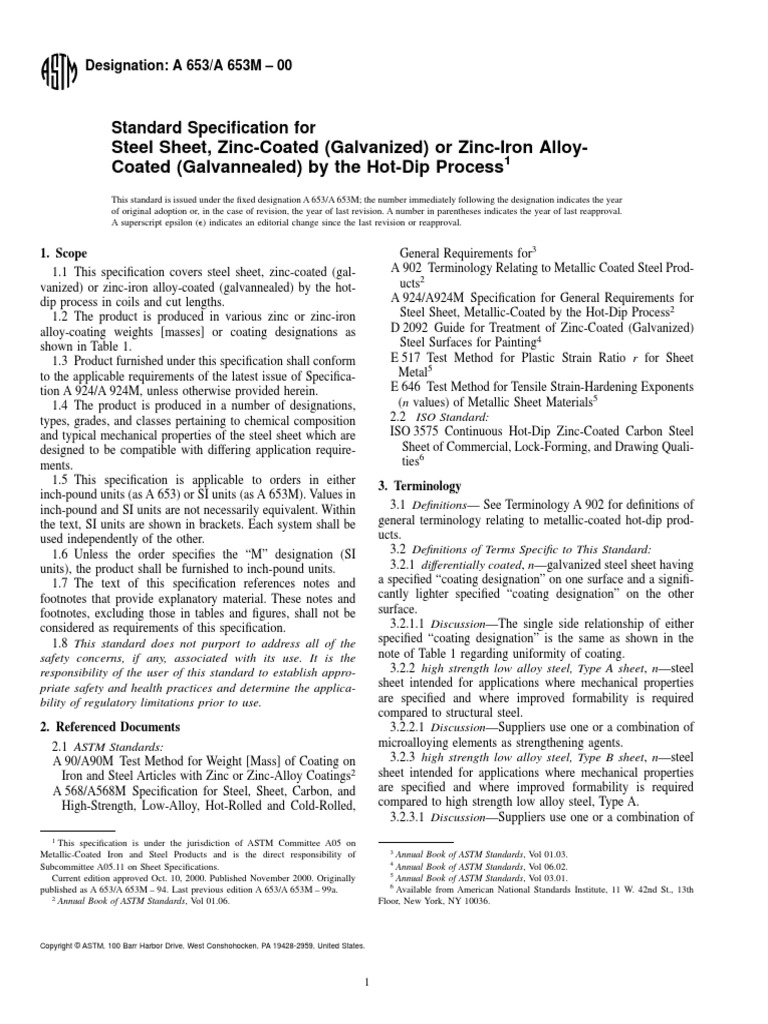 Understanding ASTM A653 Steel： Composition, Properties, and Uses