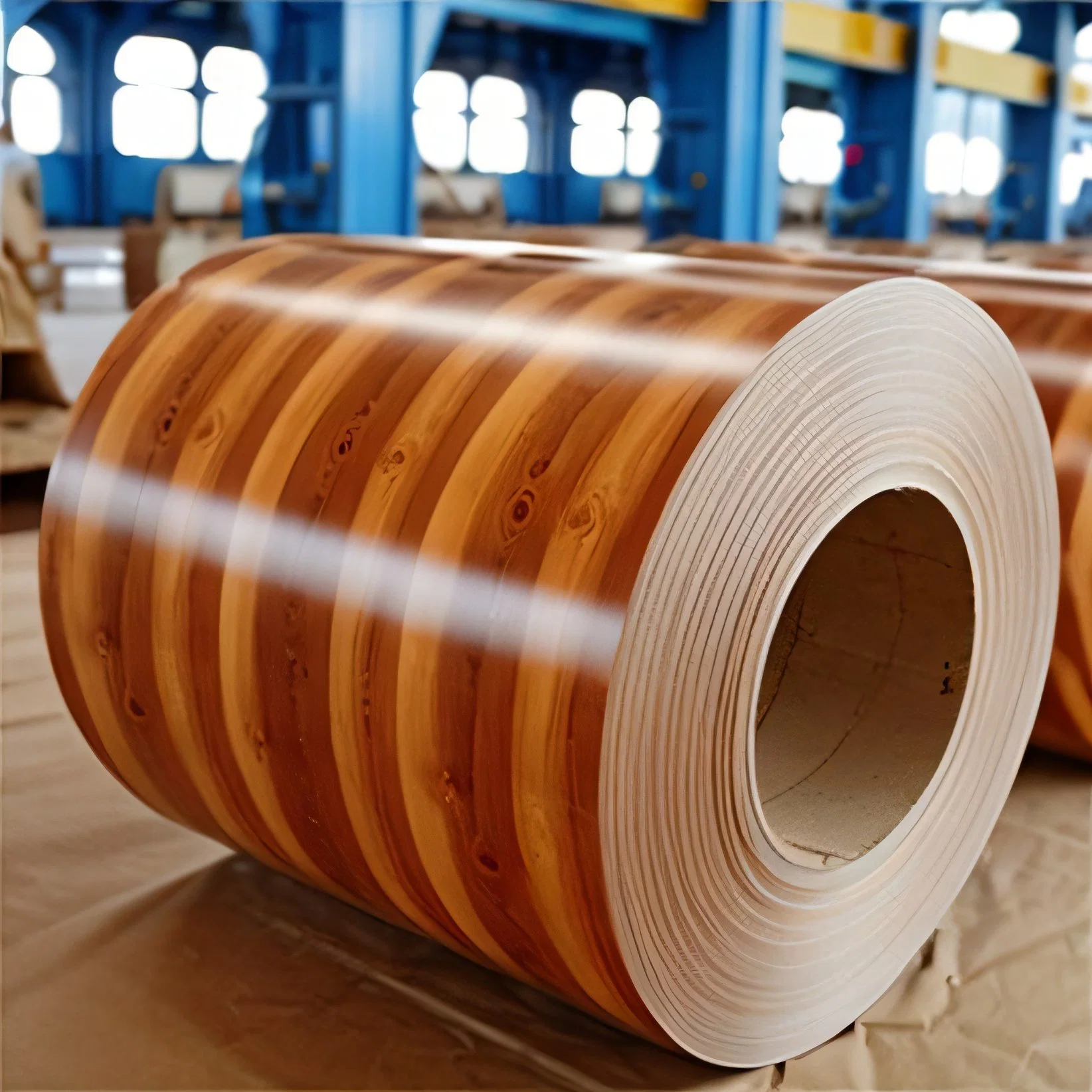 Wood grain color steel coil