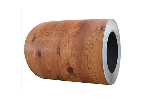 Wood grain color steel coil